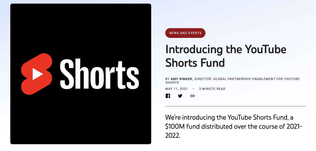 YouTube introduced the Shorts Fund, allocating $100 million to reward content creators for their engaging and popular Shorts